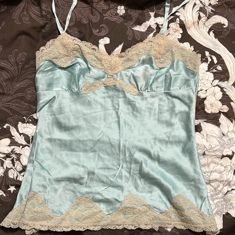 Vintage Lingerie Lace Silk Top